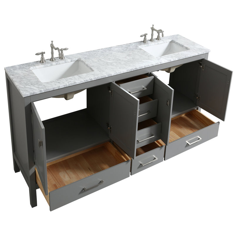 Brayden Studio Zeringue 84" Double Bathroom Vanity Set & Reviews Wayfair